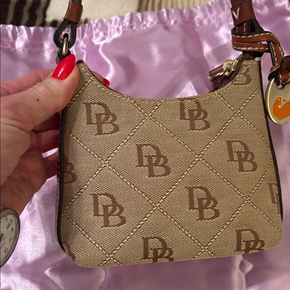Dooney & Bourke Beige and Brown Itty Bitty Bag - Picture 4 of 9